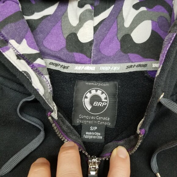 ✅Ski-Doo BRP Womens Hoodie Full Zip Hooded Sweatshirt Black/Purple Size SMALL - Picture 2 of 9